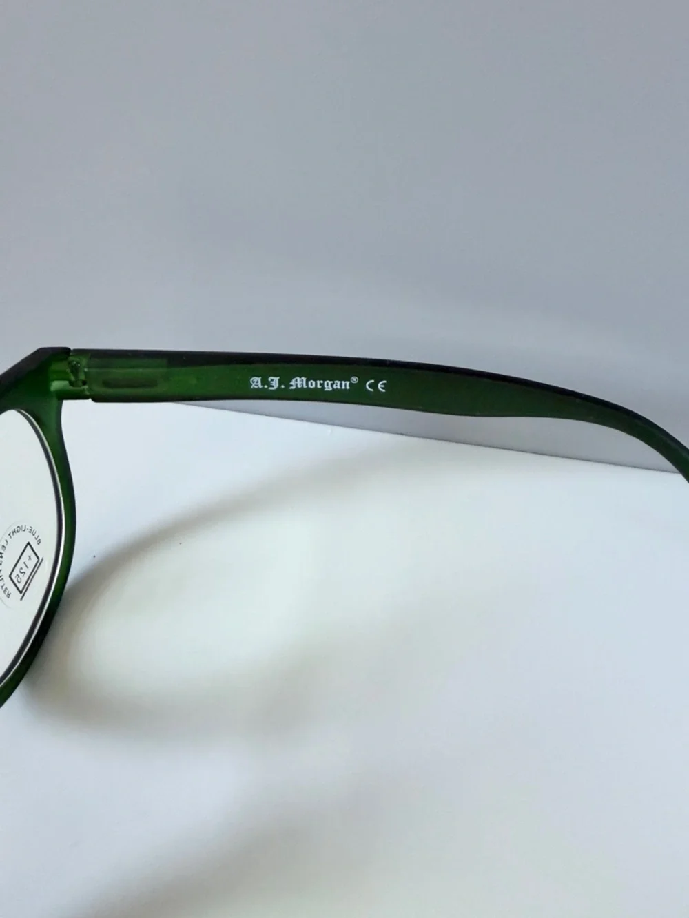 ASOS green classic frame blue light computer reading glasses prescription 1.25